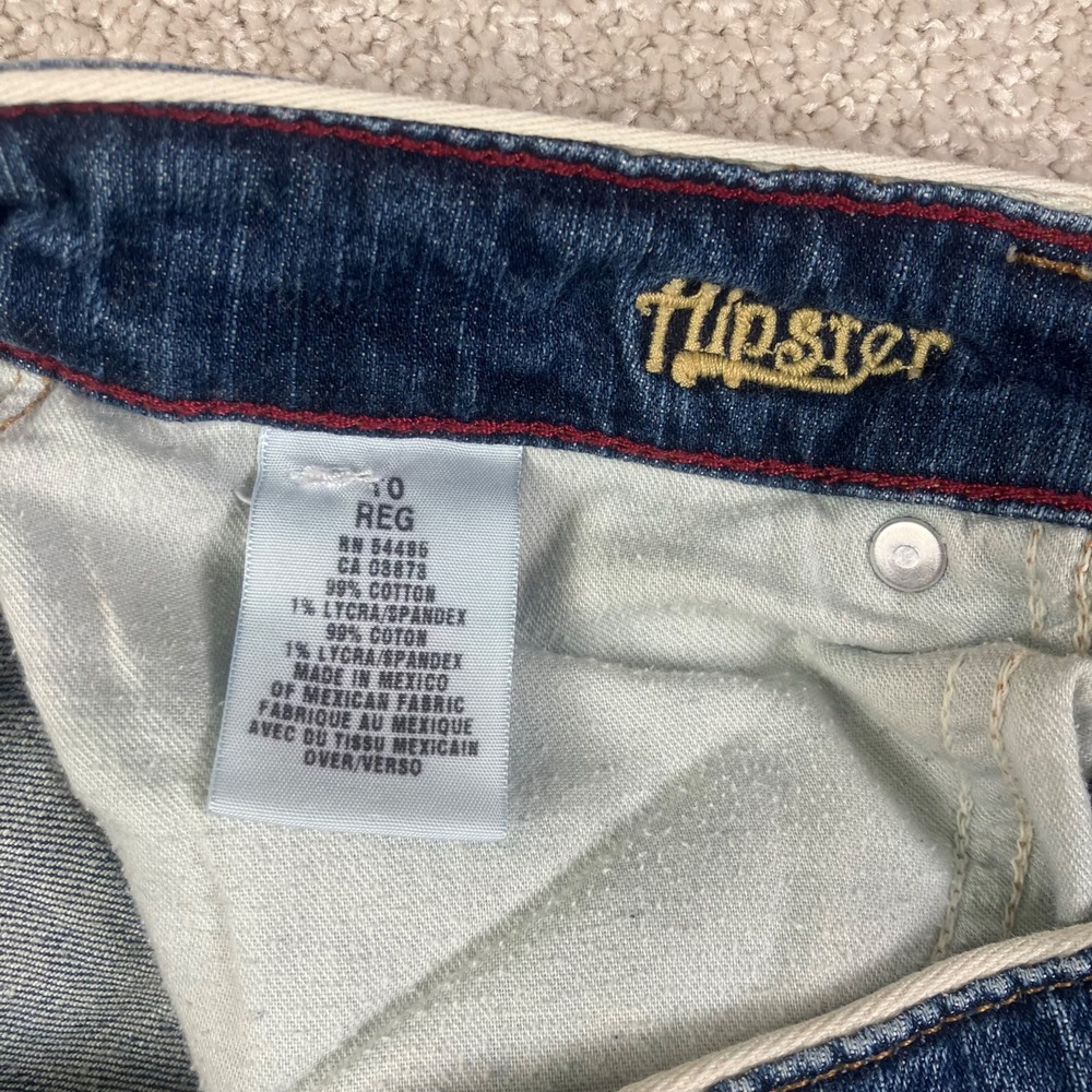 American Eagle Hipster Y2K Bootcut Jeans Women's 10 Reg Blue Denim Stretch - Picture 3 of 10
